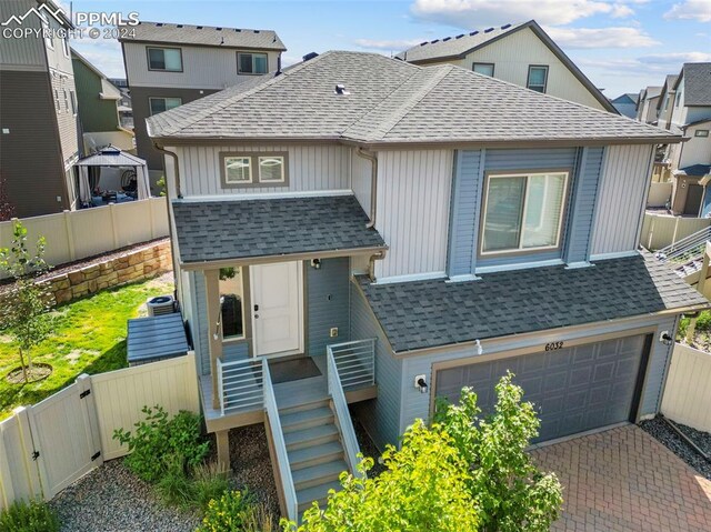 view of front of house with a garage