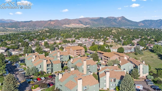 aerial view featuring a mountain view