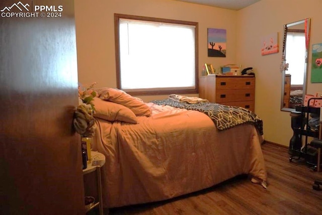 bedroom featuring hardwood / wood-style flooring