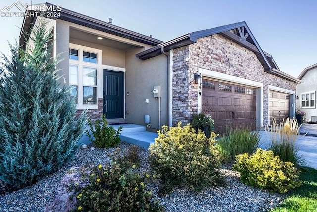 view of front of house with a garage