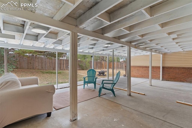 view of patio featuring a fenced backyard
