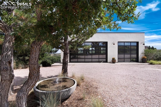 exterior space featuring a garage