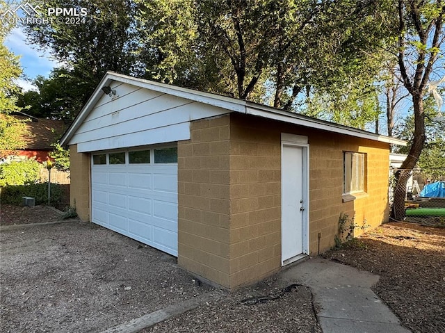 view of garage