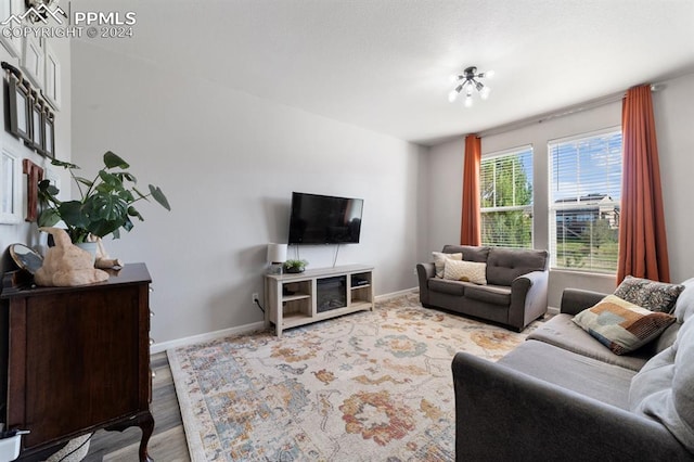 7375 Sandy Springs Pt, Fountain, CO 80817 - living room featuring baseboards and wood finished floors