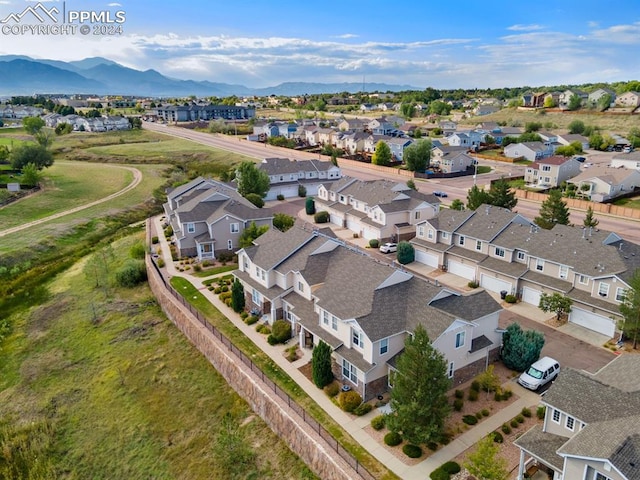 7375 Sandy Springs Pt, Fountain, CO 80817 - birds eye view of property with a mountain view and a residential view