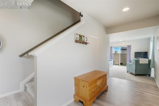 hall featuring light hardwood / wood-style floors