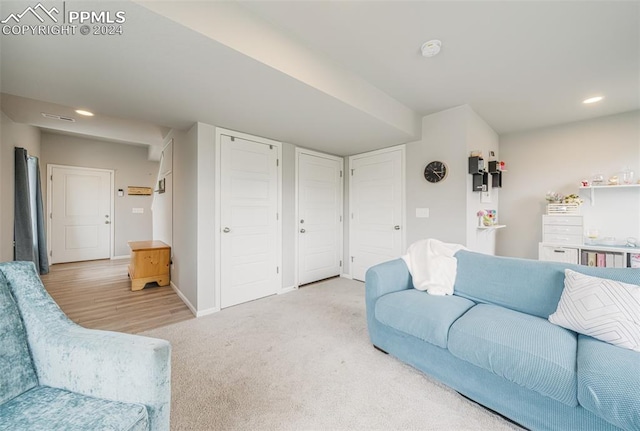 living room featuring carpet flooring