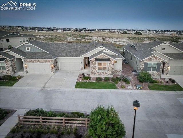 exterior space with a garage