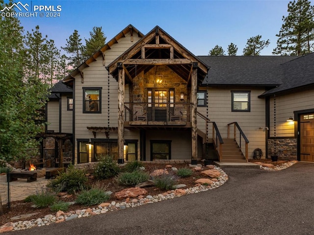 view of front of home with a garage