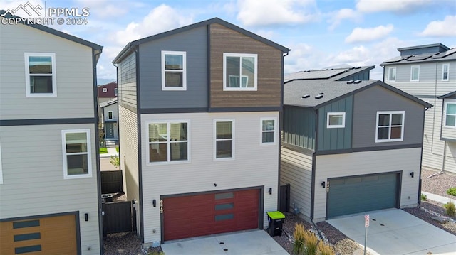 view of property featuring a garage