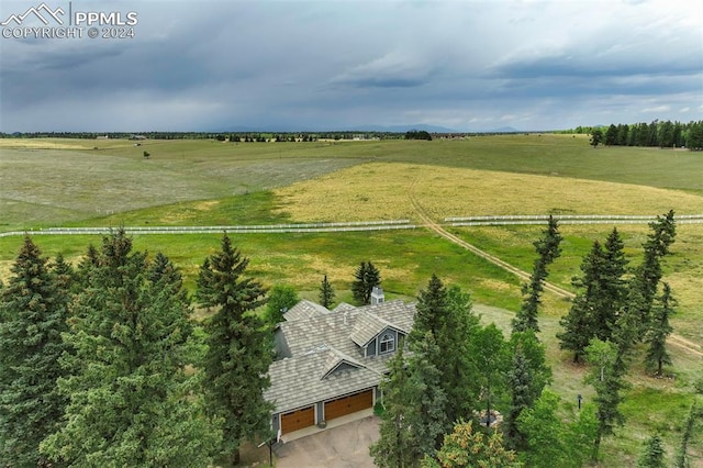 drone / aerial view with a rural view