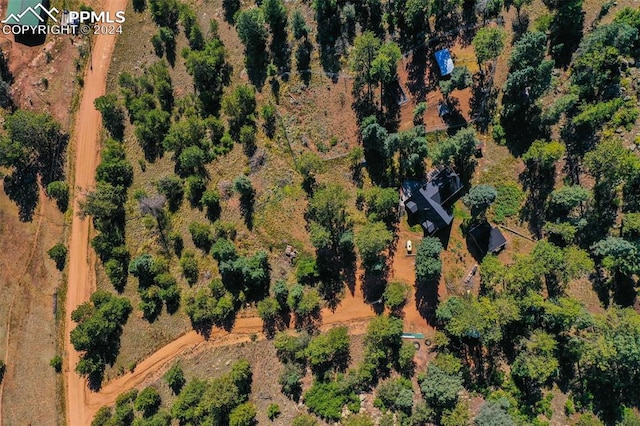 bird's eye view with a rural view