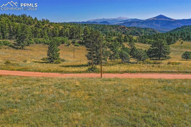 property view of mountains with a rural view