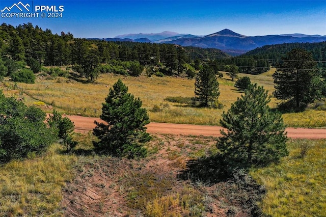 property view of mountains with a rural view