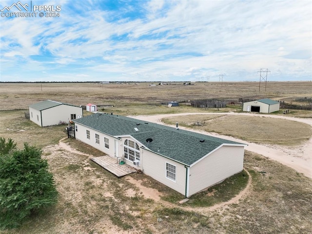 drone / aerial view featuring a rural view