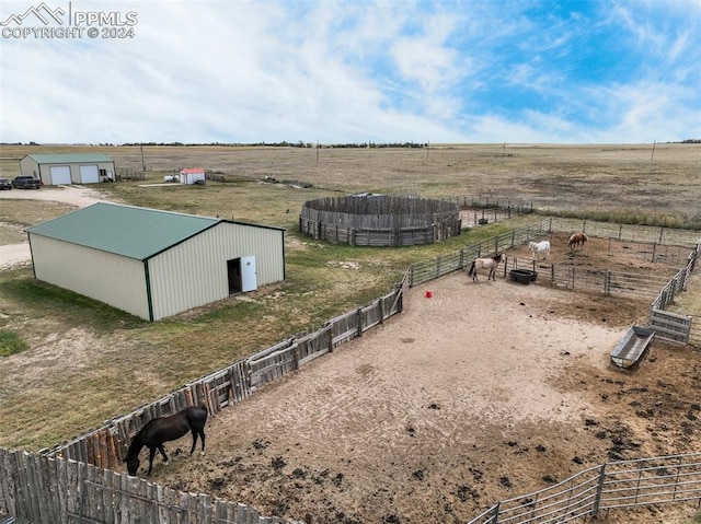 bird's eye view with a rural view