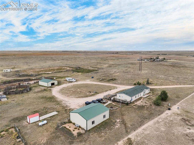 aerial view featuring a rural view