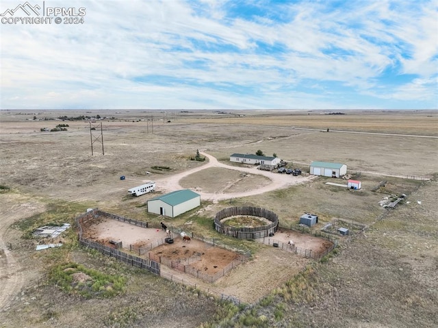 drone / aerial view with a rural view