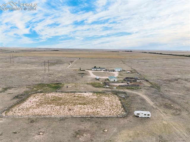 drone / aerial view with a rural view