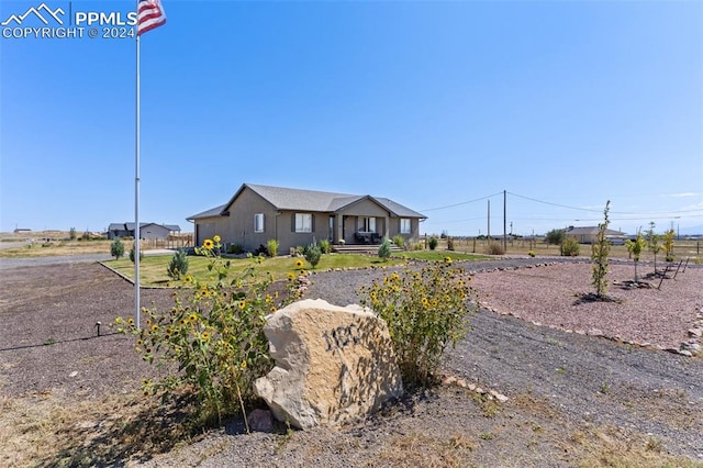 view of single story home