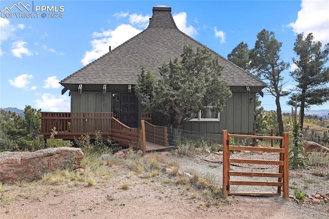 view of front of house featuring a deck