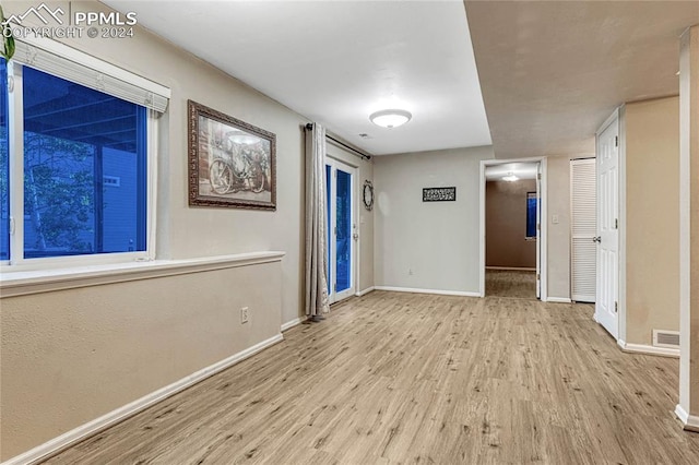 empty room featuring light hardwood / wood-style flooring