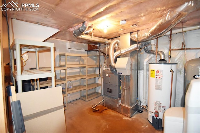 interior space featuring gas water heater