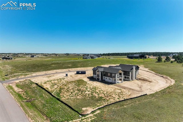 drone / aerial view with a rural view