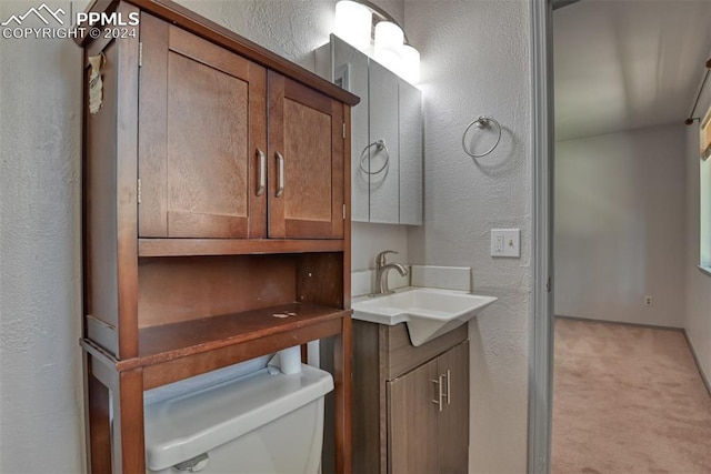 bathroom with vanity and toilet