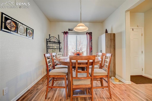 dining area featuring wood-type flooring