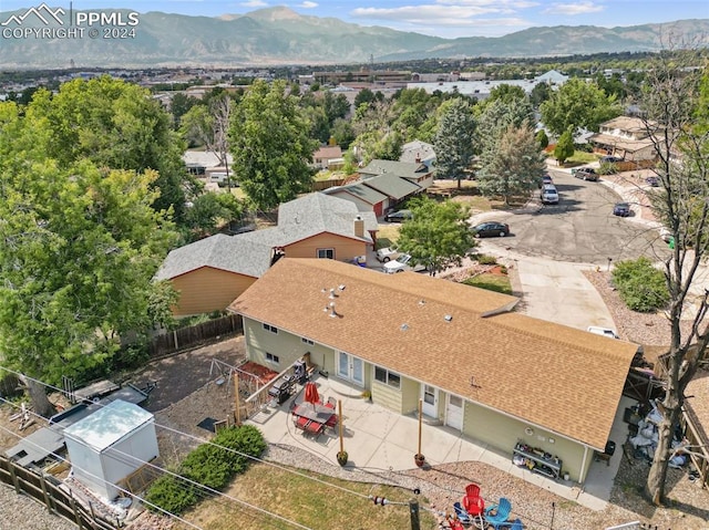 aerial view featuring a mountain view