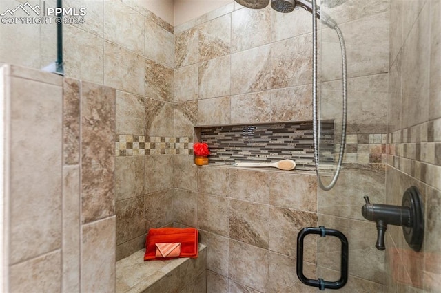 bathroom featuring walk in shower