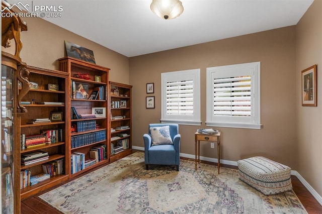 sitting room featuring wood-type flooring