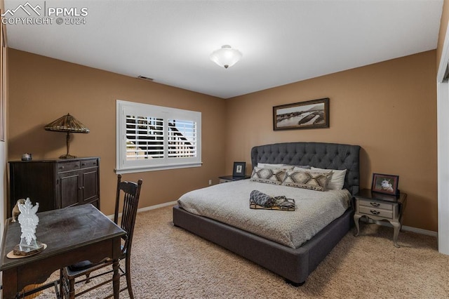 bedroom with carpet