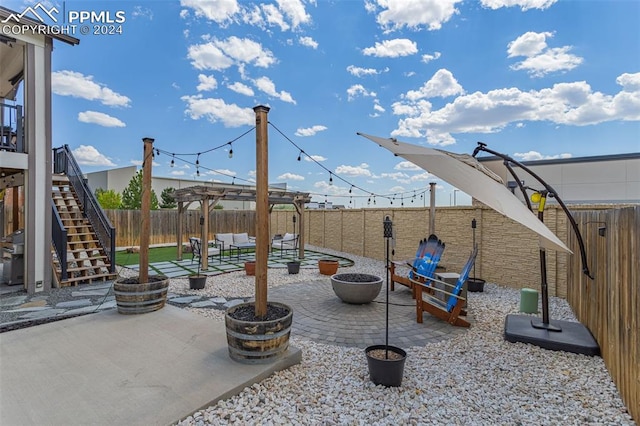 exterior space featuring a pergola