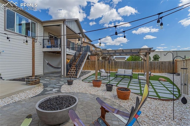 view of patio / terrace with a pergola