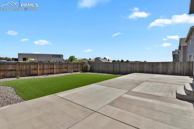 view of yard with a patio area