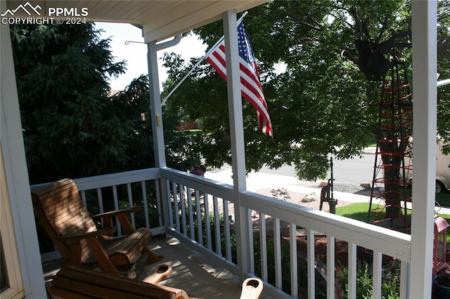 balcony with covered porch