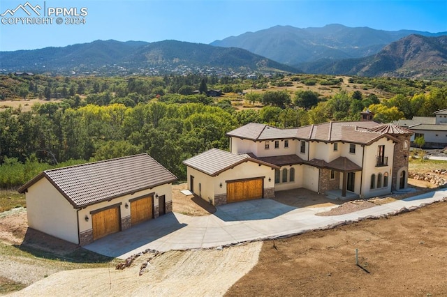 exterior space featuring a mountain view