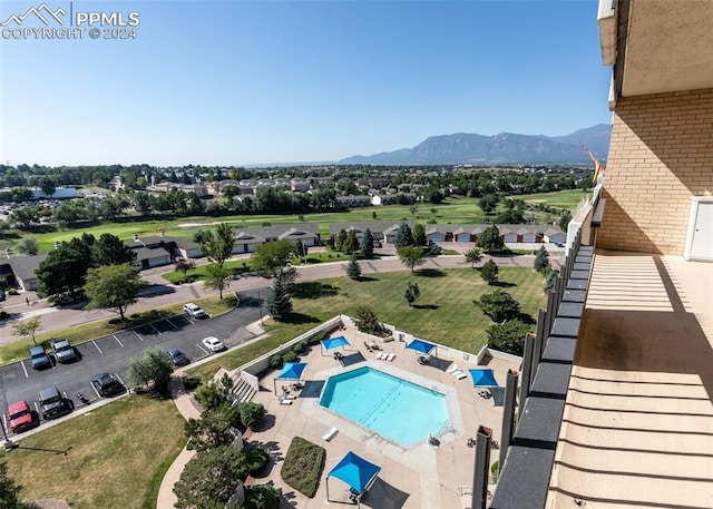 exterior space with a mountain view