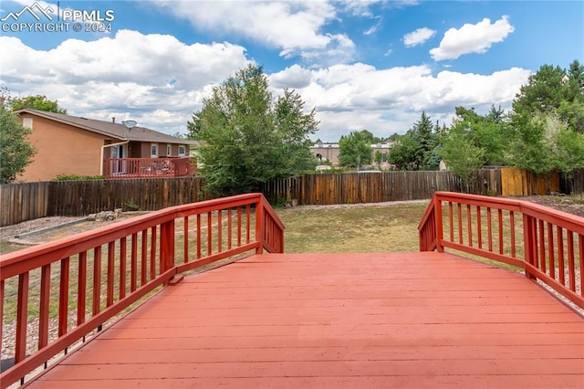 deck with a lawn