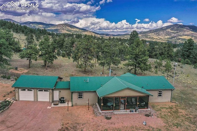 exterior space with a mountain view