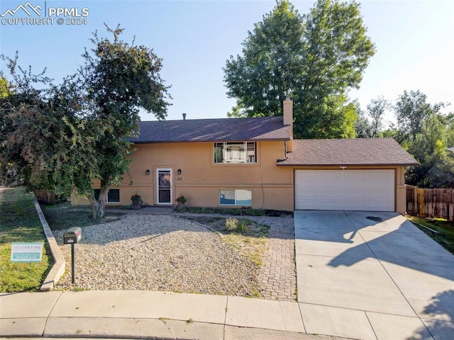 view of front of house with a garage