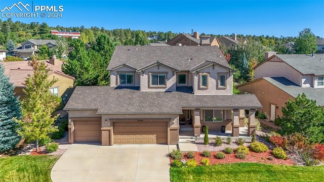 view of front of home with a garage