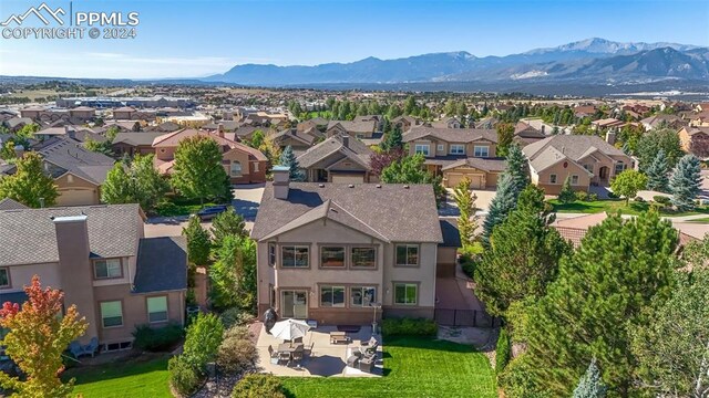 aerial view featuring a mountain view