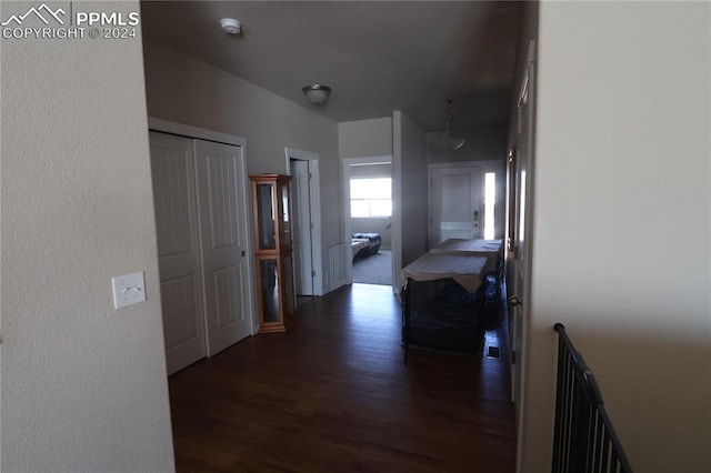 hall featuring dark hardwood / wood-style flooring