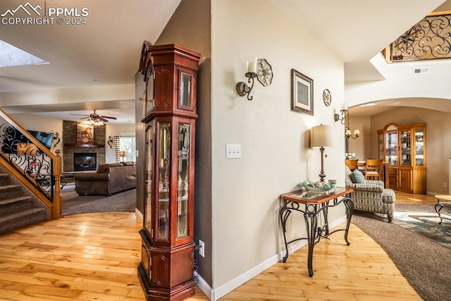 hallway featuring light hardwood / wood-style floors