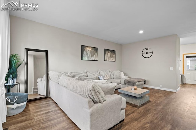 living room featuring hardwood / wood-style flooring