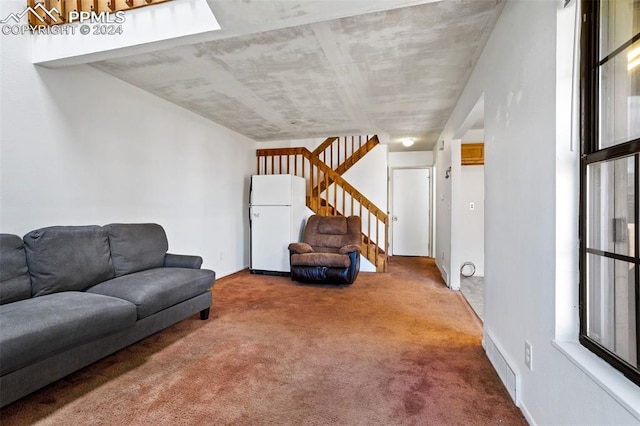 living room featuring carpet floors