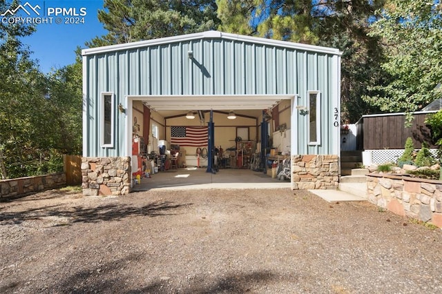 view of garage